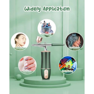 Rechargeable Portable Cordless Airbrush Kit with Compressor for Nail Art Makeup Application Fine Painting and Cake Decoration V