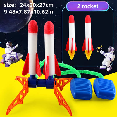 Kids Rocket Launcher Step Pump Power Air Pressed Stomp Outdoor Family Games Skyrocket Birthday Gifts Sports Toys For Children - Smarsty