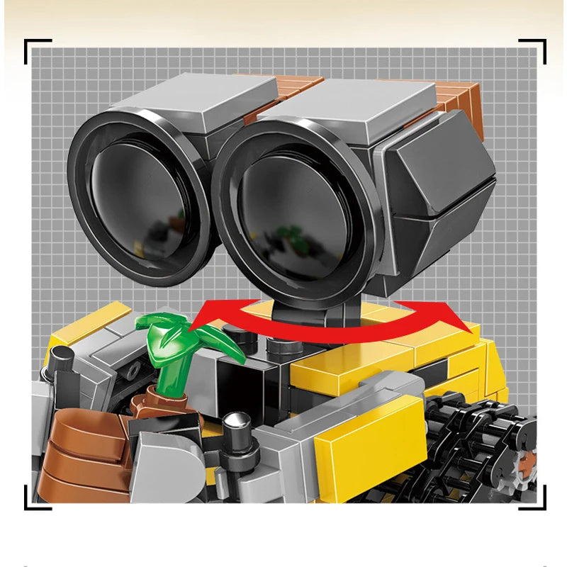 New mini Wall-E Building Block Kit MOC Idea Technical Classic Movie Model Building Block Assembly Children's Toy Gift