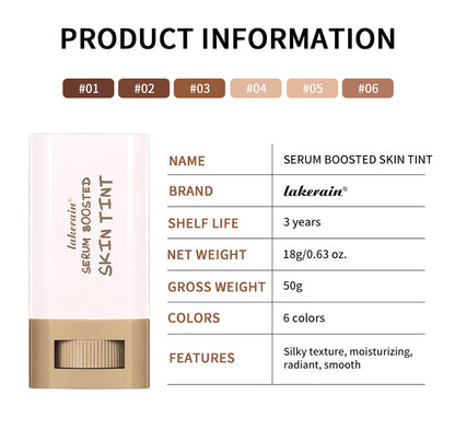 Skin Tint Foundation Stick Eraser Concealer Foundation Stick Serum Boosted Smooth Plumper Hight Coverage Travel Bronze Foundatio