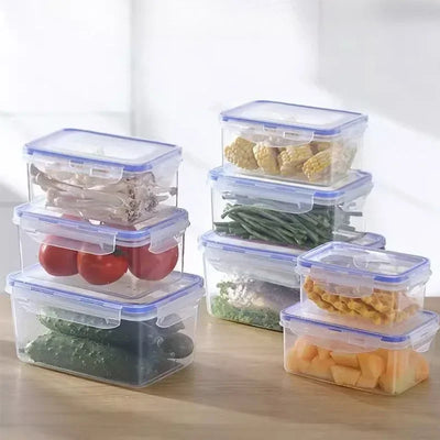 Kitchen Refrigerator Sealed Rectangular Refrigerator Storage Box with Lid Plastic Crisper Microwave-heated Lunch Box Storage Box by Smarsty