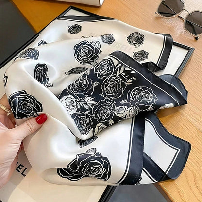 Luxury Women Silk Leopard Print Scarf Soft Satin Wrap - Smarsty