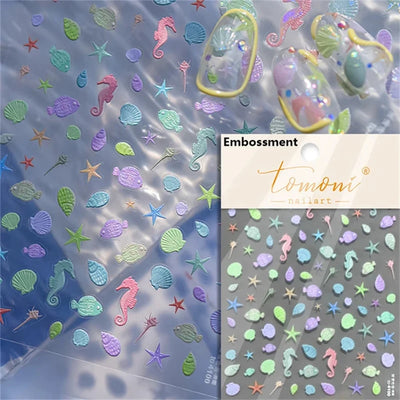 Dreamy Summer Beach Nail Art Stickers for Manicure - Smarsty