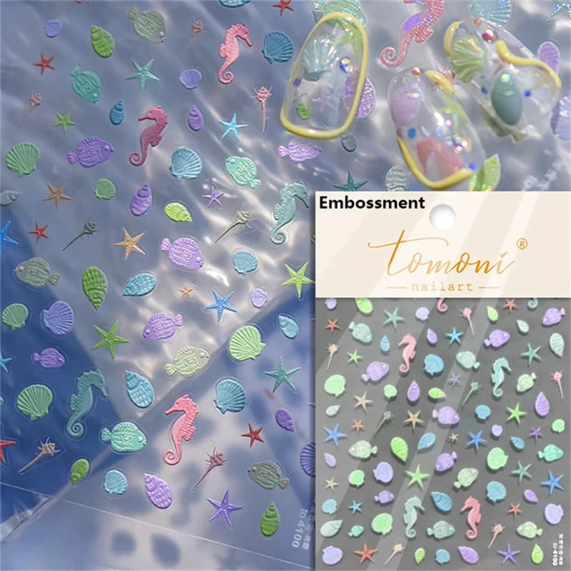 Dreamy Summer Beach Nail Art Stickers for Manicure - Smarsty
