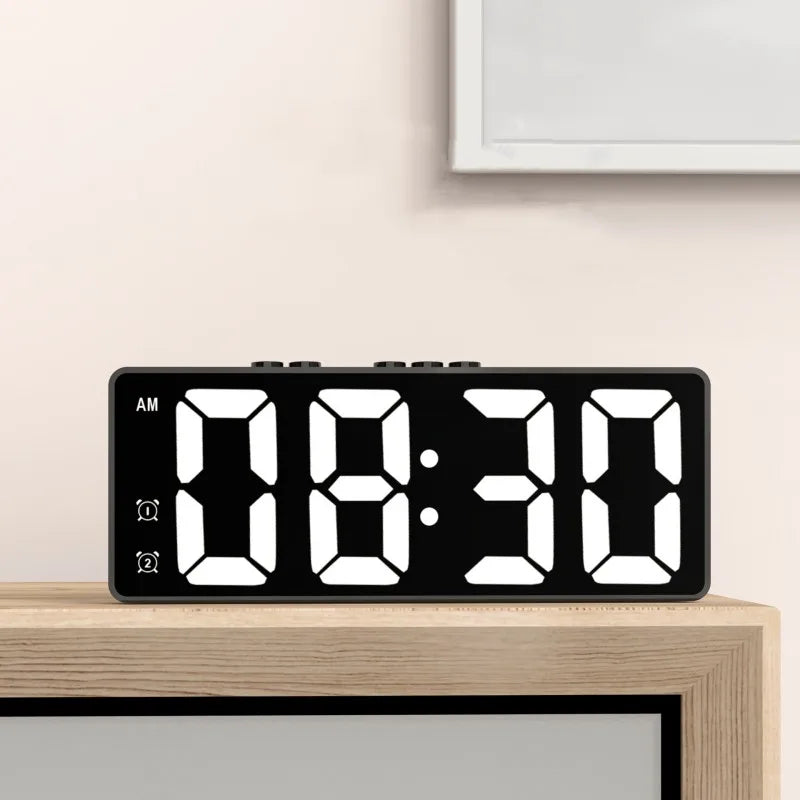 LED Digital Alarm Clock with Voice Control and Dual Snooze - Smarsty