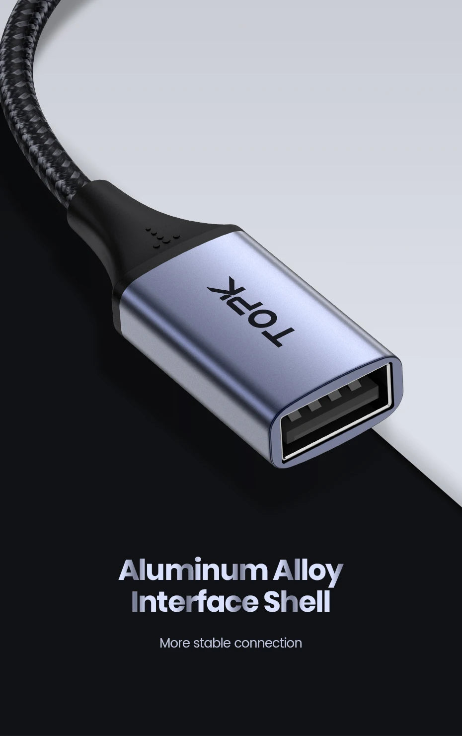 TOPK USB C to USB A Dapter OTG Cable Type C Male to USB 3.0 2.0 Female Cable for MacBook Pro Samsung Type C Adapter - Smarsty