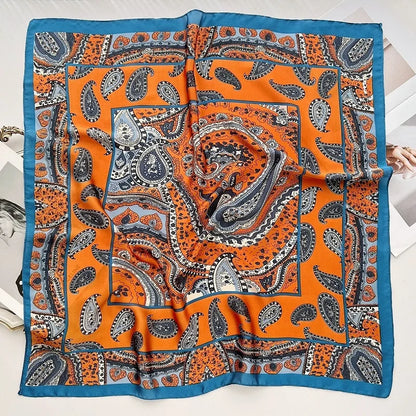 Luxury Women's Silk Scarf Square Neckerchief for Summer - Smarsty