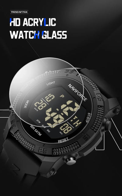 NAVIFORCE NF7104 Men's Waterproof Digital Watch with Alarm - Smarsty