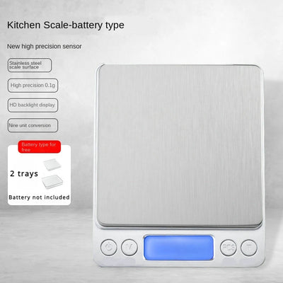 Digital Kitchen Scale Mini Pocket Stainless Steel Precision Jewelry Electronic Balance Weight Gold Gram 0.1/3000g Weigh Scales by Smarsty