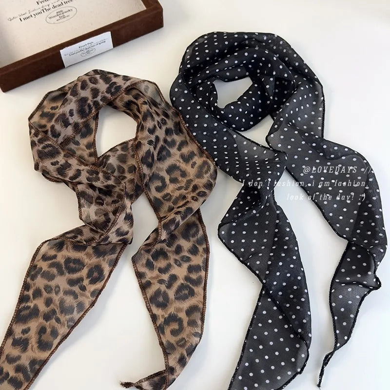 Animal Print Scarf Belt Satin Hair Band for Women - Smarsty