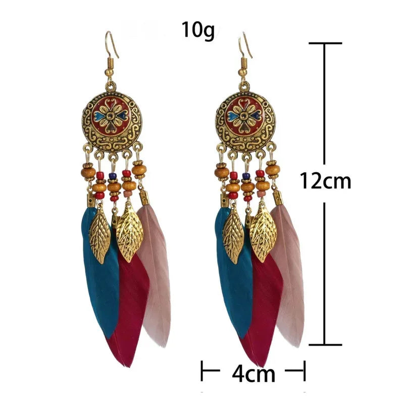 Trendy Bohemian Vintage Tassel Drop Earrings for Women - Smarsty