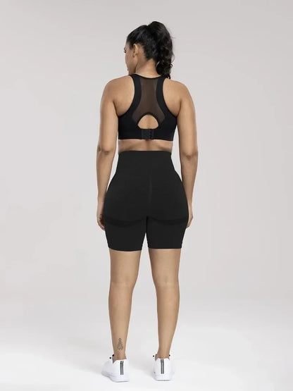 Seamless Sports Women Shorts Muliticolor Yoga Shorts Stretchy High Waist Running Cycling Leggings Hip Liftting Solid Gym Shorts - Smarsty