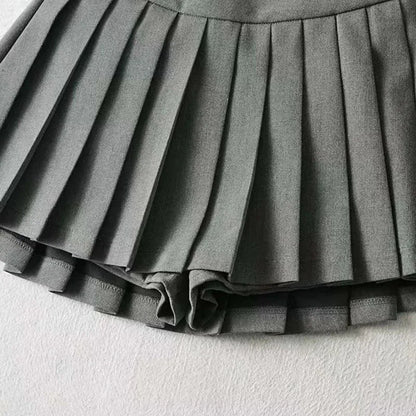 Spice girl pleated skirt female pure color small short skirt summer new Korean version JK college wind high waist mini skirt - Smarsty