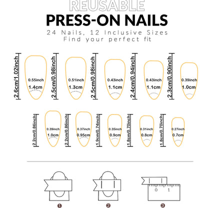 24 Piece Long French Minimalist Color Matching Nails Set - Smarsty