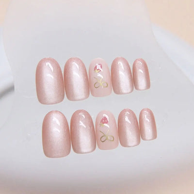 24pcs Butterfly Cat Eye Press On Nails Easy DIY Manicure - Smarsty