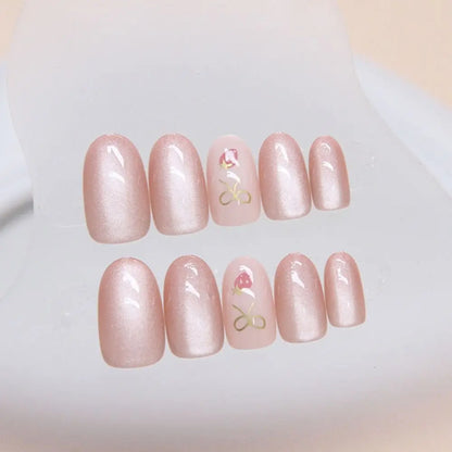 24pcs Butterfly Cat Eye Press On Nails Easy DIY Manicure - Smarsty