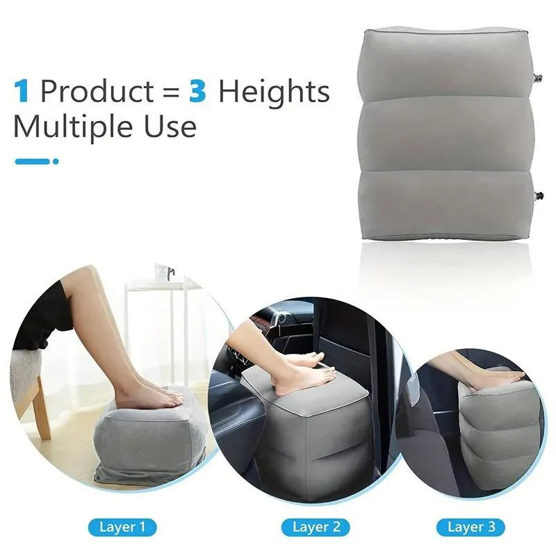 Portable Inflatable Foot Rest Pillow for Comfortable Travel - Smarsty