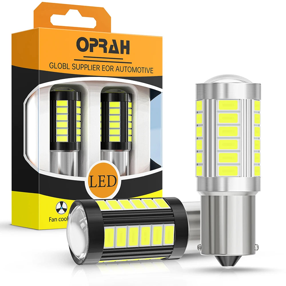 2pcs LED 1156 BA15S P21W 1157 BAU15S PY21W P21/5W BAY15D For Car Truck ATV Light Canbus 5630SMD Turn Signal Lamp DRL Bulb 12V24V - Smarsty