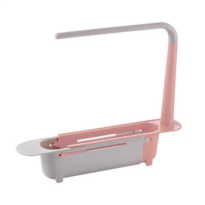 1Pc Multifunctional Telescopic Sink Storage Rack Upgraded Adjustable Sink Sponge Holder Expandable 2-in-1 For Home Kitchen by Smarsty