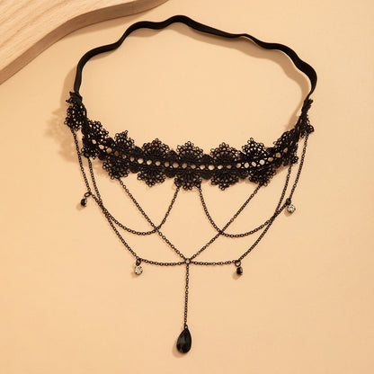 Boho Black Lace Thigh Chain Body Jewelry for Women - Smarsty