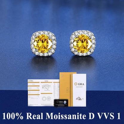D VVS1 Moissanite Stud Earrings S925 Platinum Plating - Smarsty