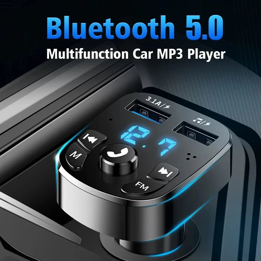 Car Bluetooth FM Transmitter Dual USB Fast Charger - Smarsty