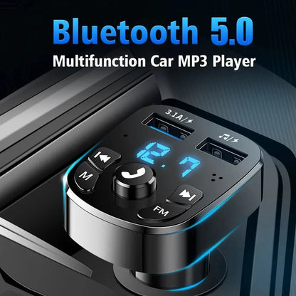 Car Bluetooth FM Transmitter Dual USB Fast Charger - Smarsty