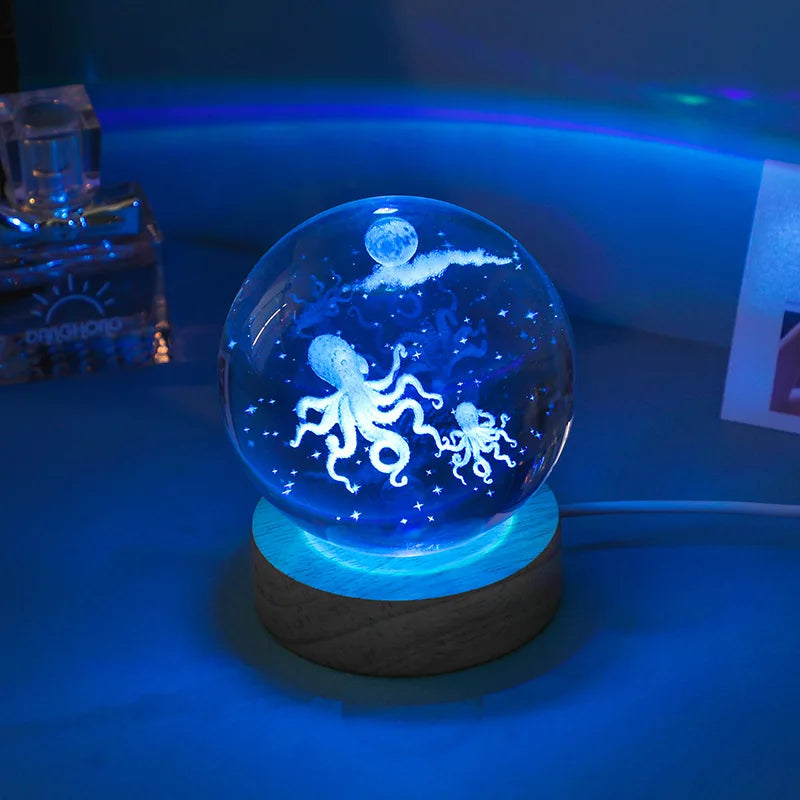 3D Crystal Galaxy Night Light for Home Decor - Smarsty