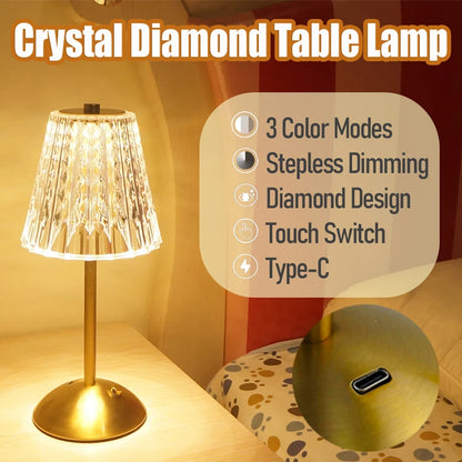 Rechargeable Wireless Table Lamp for Bedroom Decor - Smarsty