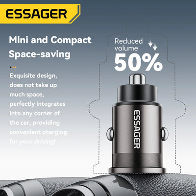 45W Car Charger Dual Port PD TypeC Quick Charge Fast - Smarsty