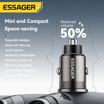 45W Car Charger Dual Port PD TypeC Quick Charge Fast - Smarsty