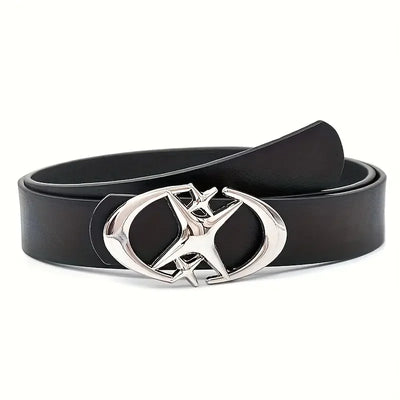 Stylish Oval Metal Buckle Belt Durable Unisex Fashion Accessory - Smarsty