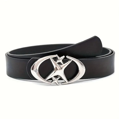 Stylish Oval Metal Buckle Belt Durable Unisex Fashion Accessory - Smarsty