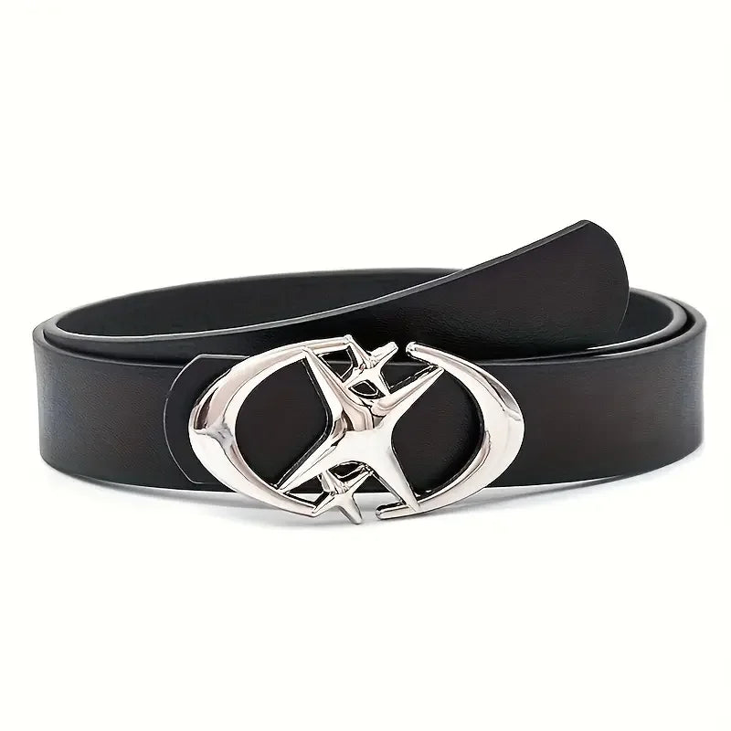 Stylish Oval Metal Buckle Belt Durable Unisex Fashion Accessory - Smarsty
