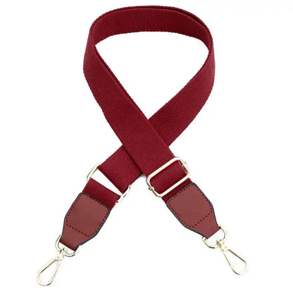 Wide Shoulder Straps Solid Color Cotton Webbing Pu Leather Adjustable Shoulder Messenger Bag Strap Accessory Supplies