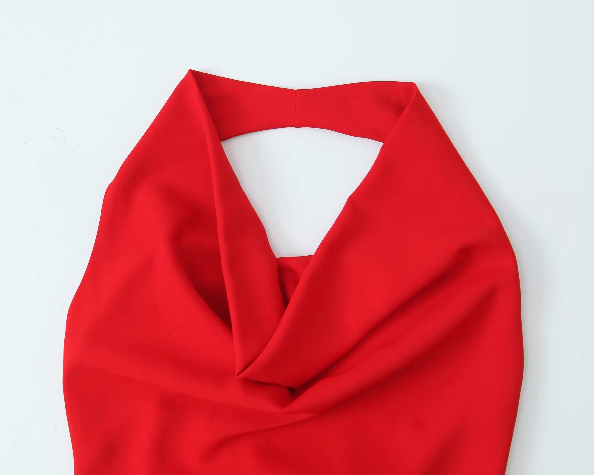 European And American Style Foreign Trade Women's Clothing New Style Temperament Draped Halter Neck Midi Dress