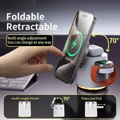 Qi2 3 In 1 Wireless Charger Station With Night Lamp - Smarsty