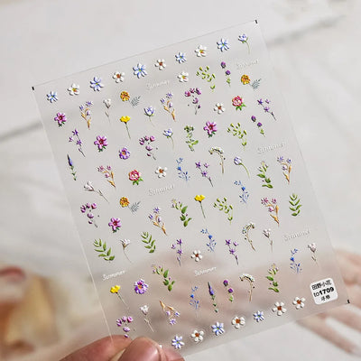 Summer Floral Nail Stickers for Elegant Manicure Decor - Smarsty