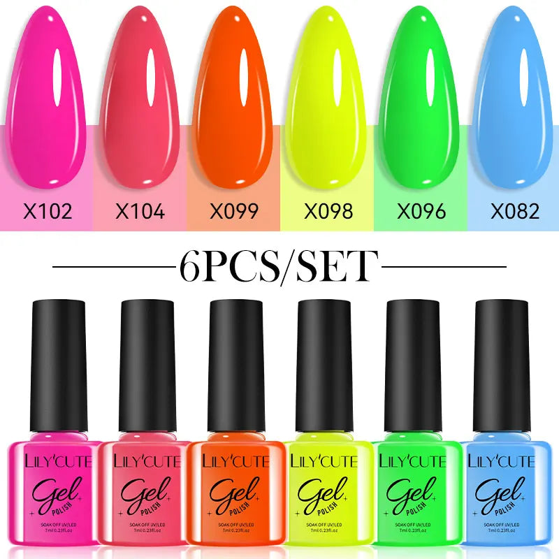 LILYCUTE 6 Piece Coffee Gel Nail Polish Set - Smarsty