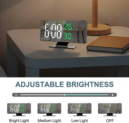 LED Digital Alarm Clock with Projection and Snooze Feature - Smarsty
