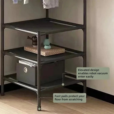Corner Coat Hat Rack Multifunction Multi-Layer Floor Standing Corner Hanger Detachable Removable Metal Clothing Storage Shelf by Smarsty