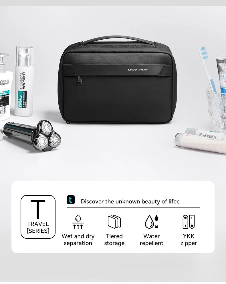 Mens Travel Toiletry Bag Waterproof With Dry Wet Separation - Smarsty