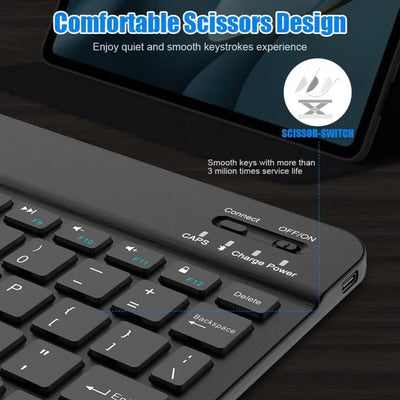 Bluetooth Keyboard for iPad 10th Generation iPad Pro 13 12 11 10 9 8 7 Inch iPad Air 13 11th iPad Mini Samsung Xiaomi Tablets - Smarsty