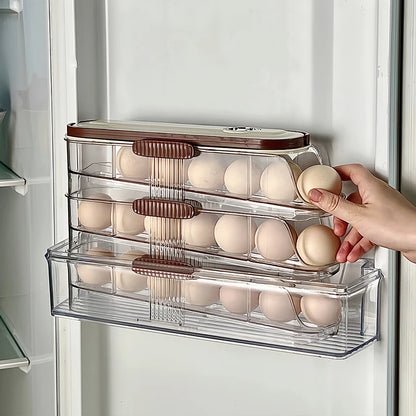 1PCS Home Refrigerator Egg Storage Box Automatic Rolling Eggs Holder Rack Egg Roller Organizer Kitchen Countertop Egg Shelf