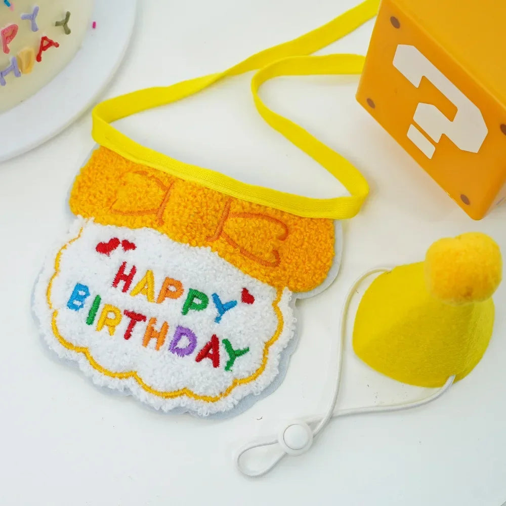 Adjustable Pet Birthday Hat and Bandana Set - Smarsty