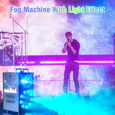U'King 700W Smoke Machine Wireless Remote Control Effect Fogger 3in1 LED RGB Stage Light Fog Machine DJ Halloween Christmas - Smarsty