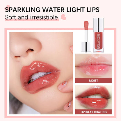 Crystal Jelly Lip Glow Oil 6ml Moisturizing Plumping Lip Gloss Makeup Sexy Plump Lip Glow Oil Tinted Lips Plumper Care Cosmetics