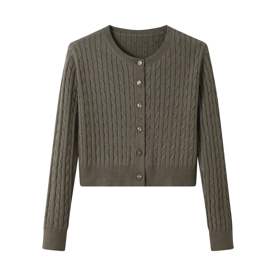 AS AW25 new design knitting cable cardigan + ribbing mockneck dress maxi length match for lady wear - Smarsty