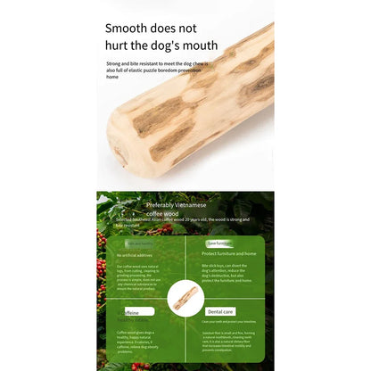 Coffee Wooden Dog Chew Toy for Tooth Pressure Relief - Smarsty