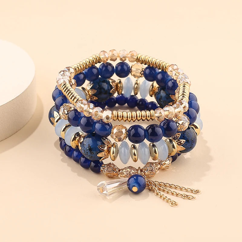 Colorful Glass Beaded Bracelet Set for Women - Smarsty